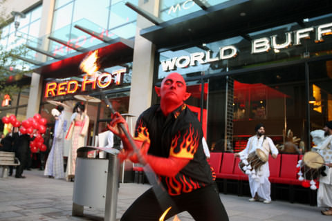 Red Hot Buffet Launch Street Performer